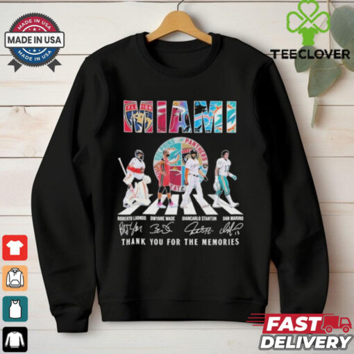 Official Florida Panthers x Miami Heat x Miami Marlins x Miami Dolphins Signature Thank You For The Memories Unisex T Shirt