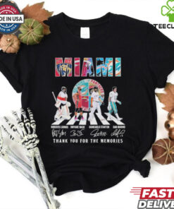 Official Florida Panthers x Miami Heat x Miami Marlins x Miami Dolphins Signature Thank You For The Memories Unisex T Shirt