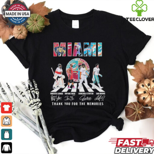 Official Florida Panthers x Miami Heat x Miami Marlins x Miami Dolphins Signature Thank You For The Memories Unisex T Shirt