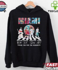 Official Florida Panthers x Miami Heat x Miami Marlins x Miami Dolphins Signature Thank You For The Memories Unisex T Shirt