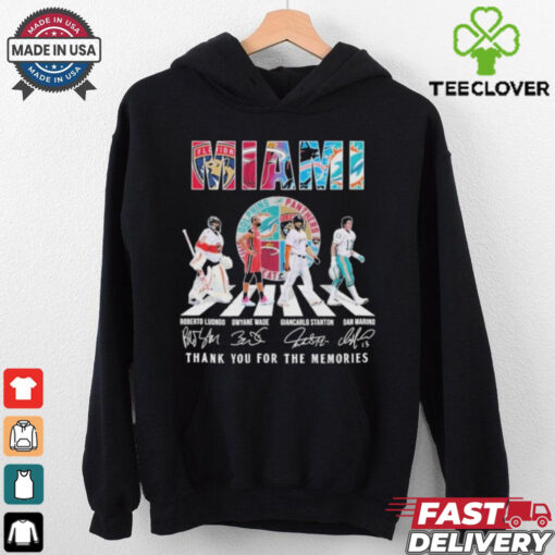 Official Florida Panthers x Miami Heat x Miami Marlins x Miami Dolphins Signature Thank You For The Memories Unisex T Shirt