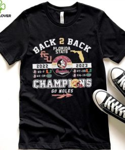 Official Florida State Seminoles Back 2 Back Florida State Champions Go Noles Shirt
