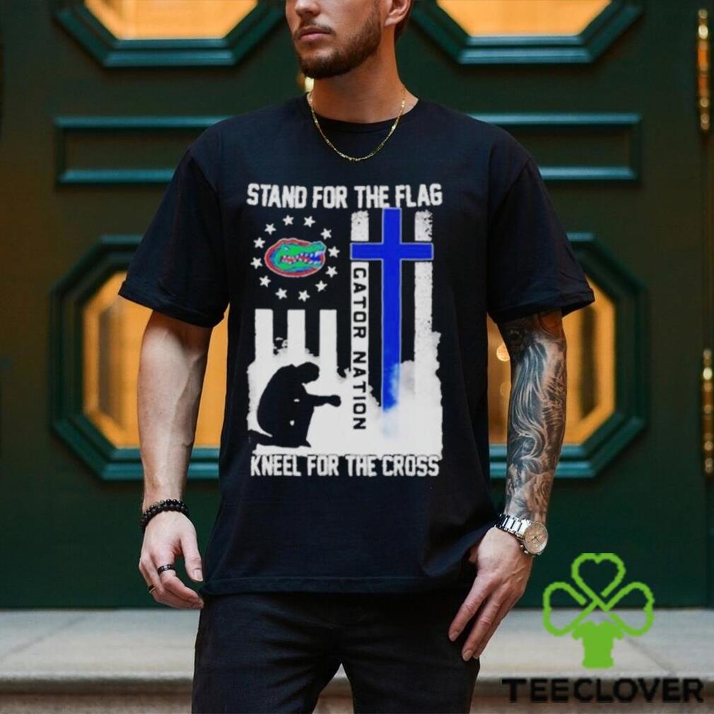 Official Florida gators stand for the flag kneel for the cross gator nation shirt Official Florida gators stand for the flag kneel for the cross gator nation shirt