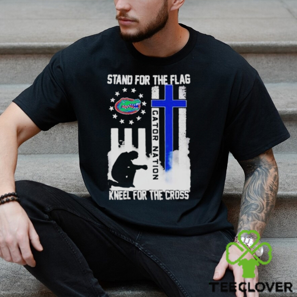 Official Florida gators stand for the flag kneel for the cross gator nation shirt Official Florida gators stand for the flag kneel for the cross gator nation shirt