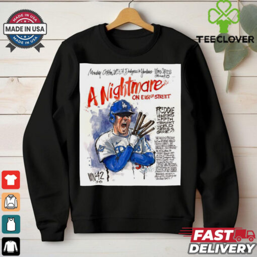 Official Freddie Freeman A Nightmare Freddie Homers In Fifth Straight World Series Game Paint Poster t shirt