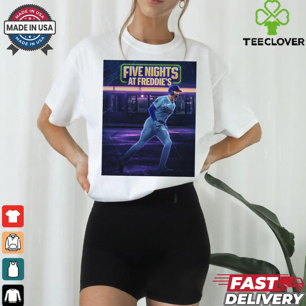 Official Freddie Freeman Los Angeles Dodgers Five Nights At Freddie’s Poster t shirt Official Freddie Freeman Los Angeles Dodgers Five Nights At Freddie’s Poster t shirt