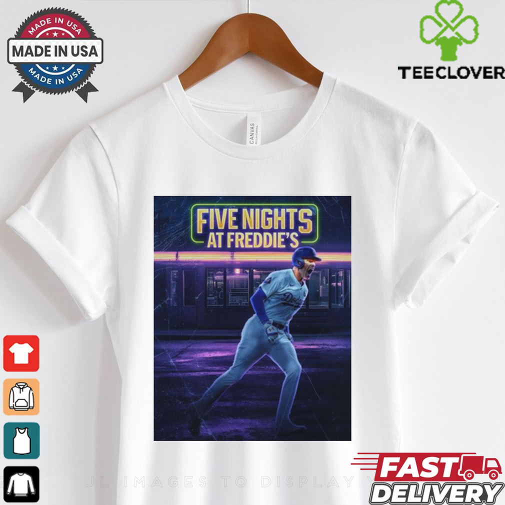Official Freddie Freeman Los Angeles Dodgers Five Nights At Freddie’s Poster t shirt Official Freddie Freeman Los Angeles Dodgers Five Nights At Freddie’s Poster t shirt