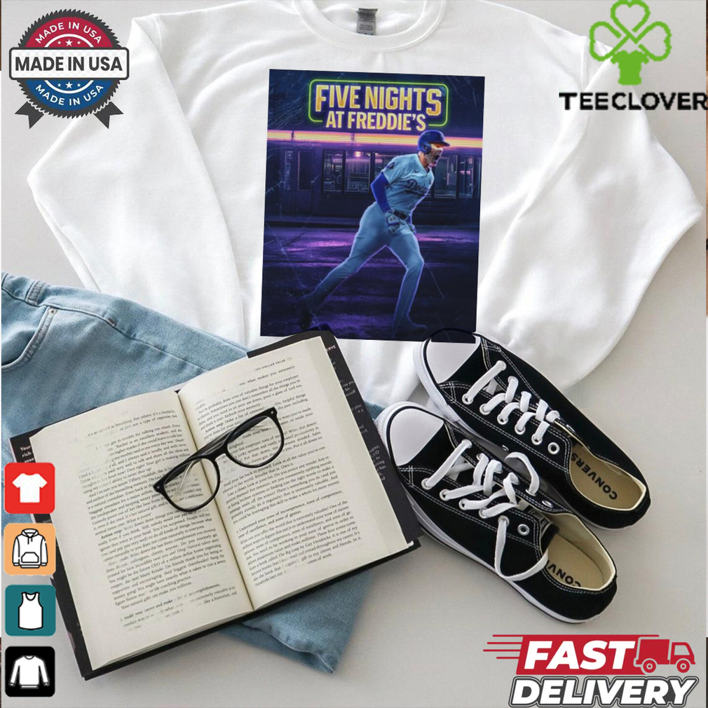 Official Freddie Freeman Los Angeles Dodgers Five Nights At Freddie’s Poster t shirt Official Freddie Freeman Los Angeles Dodgers Five Nights At Freddie’s Poster t shirt