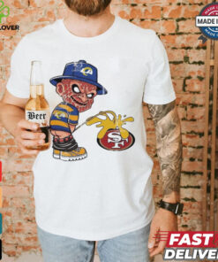 Official Freddy Krueger Los Angeles Rams Piss On San Francisco 49ers Halloween 2024 NFL Shirt