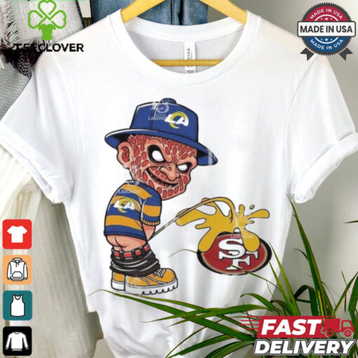 Official Freddy Krueger Los Angeles Rams Piss On San Francisco 49ers Halloween 2024 NFL Shirt