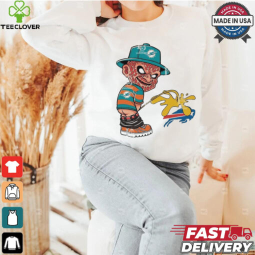Official Freddy Krueger Miami Dolphins Piss On Buffalo Bills Halloween 2024 NFL Shirt