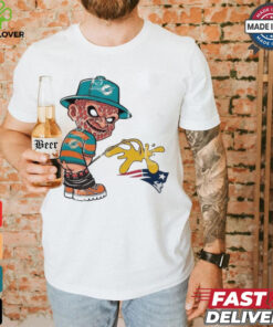 Official Freddy Krueger Miami Dolphins Piss On New England Patriots Halloween 2024 NFL Shirt