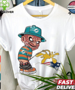 Official Freddy Krueger Miami Dolphins Piss On New England Patriots Halloween 2024 NFL Shirt
