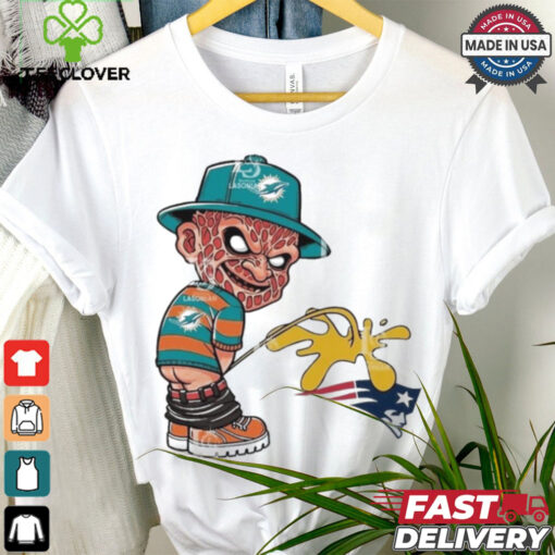Official Freddy Krueger Miami Dolphins Piss On New England Patriots Halloween 2024 NFL Shirt