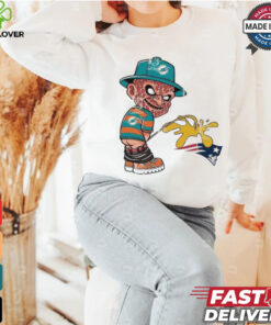 Official Freddy Krueger Miami Dolphins Piss On New England Patriots Halloween 2024 NFL Shirt