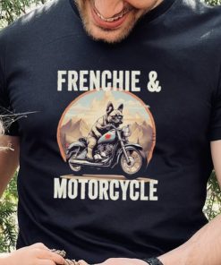 Official Frenchie And Motorcycle Dog Lovers Funny French Bulldog Dad T shirt