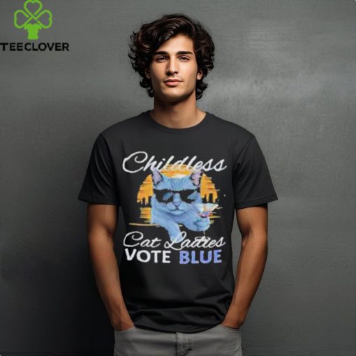 Official Funny Election Shirt for Cat Lovers “Childless Cat Ladies Vote Blue” Shirt