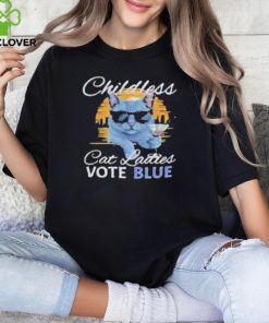 Official Funny Election Shirt for Cat Lovers “Childless Cat Ladies Vote Blue” Shirt