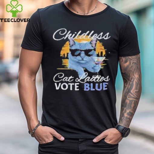 Official Funny Election Shirt for Cat Lovers “Childless Cat Ladies Vote Blue” Shirt