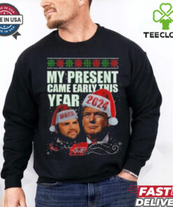 Official Funny Santa Trump Christmas Came Early This Year 47th President Xmas Shirt with a humorous, political holiday design.