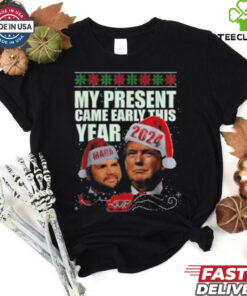 Official Funny Santa Trump Christmas Came Early This Year 47th President Xmas Shirt with a humorous, political holiday design.