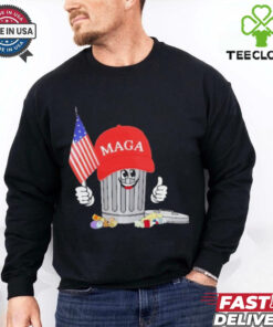Official Funny Trump Maga Garbage Can Cartoon Character American Flag T Shirt 2 Official Funny Trump Maga Garbage Can Cartoon Character American Flag T Shirt