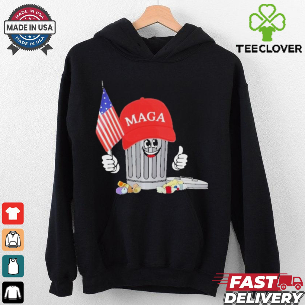 Official Funny Trump Maga Garbage Can Cartoon Character American Flag T Shirt Official Funny Trump Maga Garbage Can Cartoon Character American Flag T Shirt