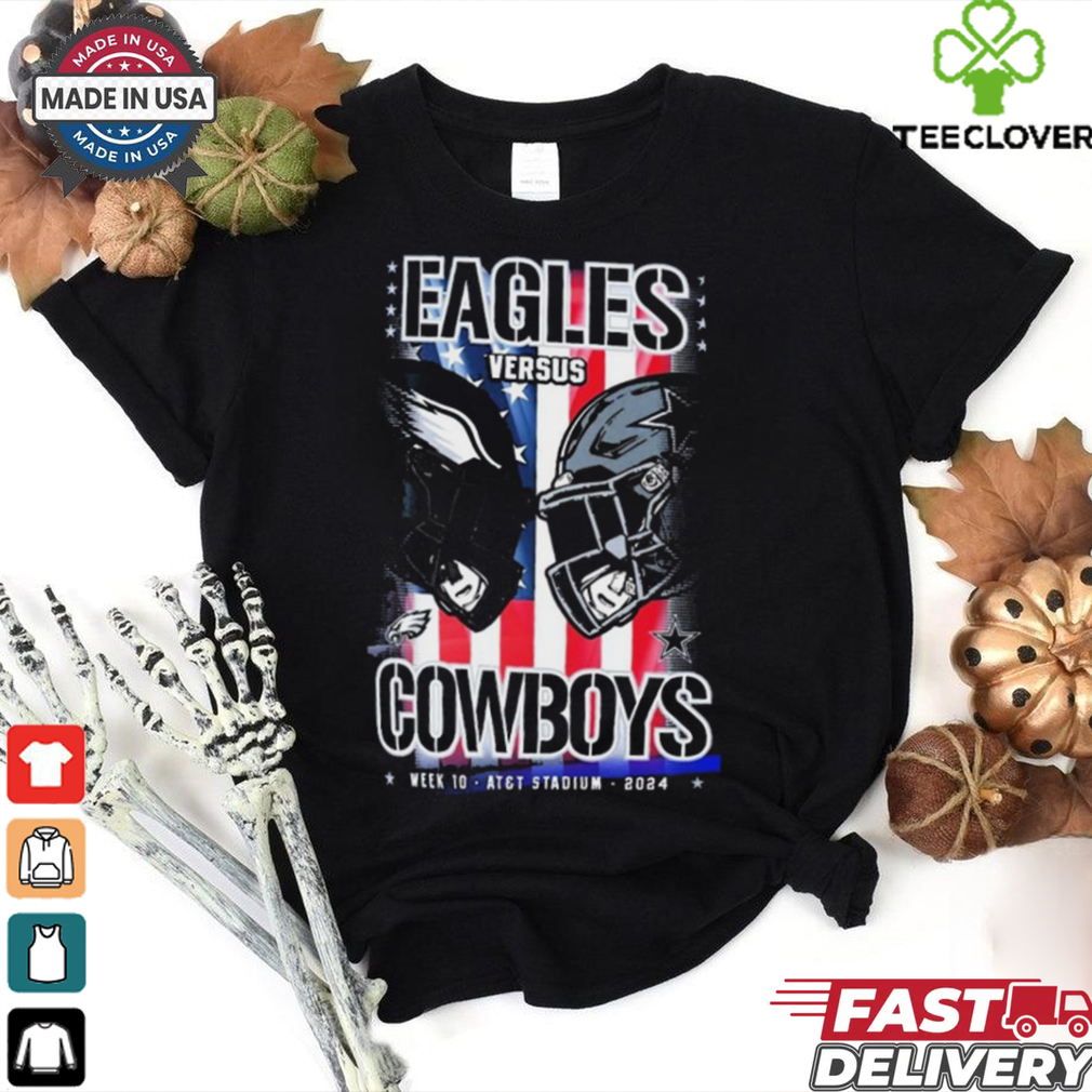 Official Gameday Philadelphia Eagles vs. Dallas Cowboys Week 10 NFL 2024 Helmets t shirt Official Gameday Philadelphia Eagles vs. Dallas Cowboys Week 10 NFL 2024 Helmets t shirt