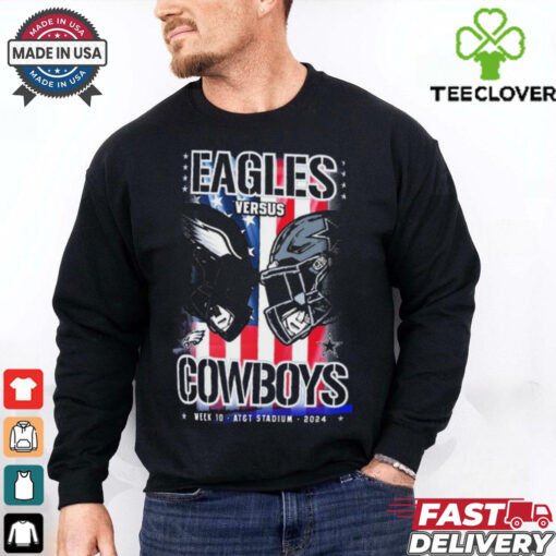 Official Gameday Philadelphia Eagles vs. Dallas Cowboys Week 10 NFL 2024 Helmets t shirt