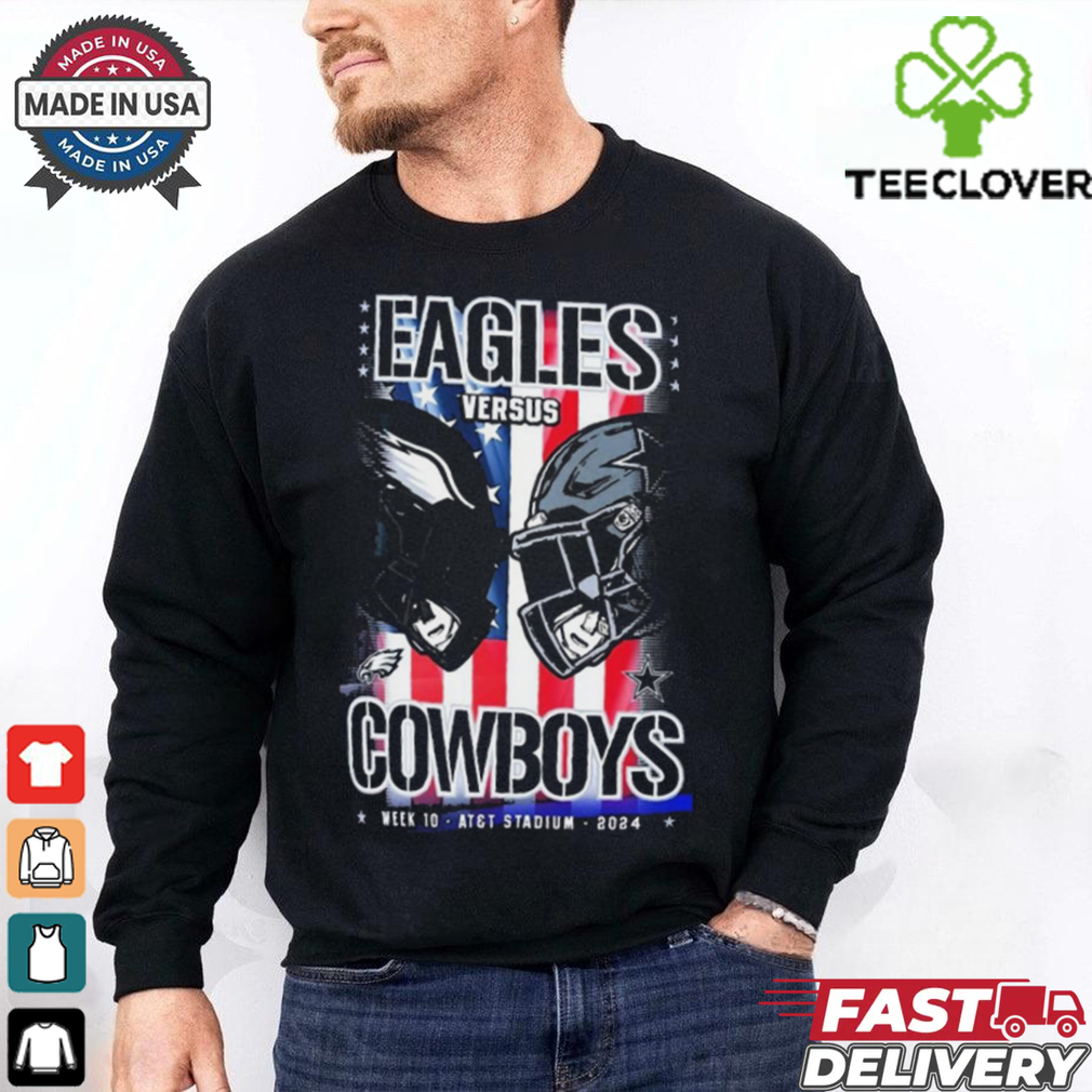 Official Gameday Philadelphia Eagles vs. Dallas Cowboys Week 10 NFL 2024 Helmets t shirt Official Gameday Philadelphia Eagles vs. Dallas Cowboys Week 10 NFL 2024 Helmets t shirt