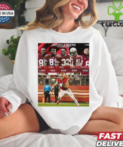 Official George Kittle is in an ELITE club in 49ers history Catch Leaders Team History Poster t shirt 2 Official George Kittle is in an ELITE club in 49ers history Catch Leaders Team History Poster t shirt