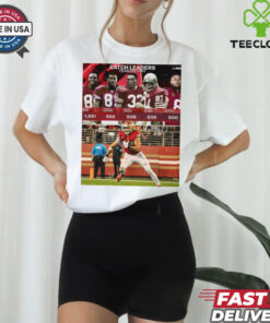 Official George Kittle is in an ELITE club in 49ers history Catch Leaders Team History Poster t shirt 3 Official George Kittle is in an ELITE club in 49ers history Catch Leaders Team History Poster t shirt