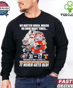 Official Georgia Bulldogs 31 17 Tennessee It Never Gets Old Shirt
