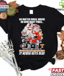 Official Georgia Bulldogs 31 17 Tennessee It Never Gets Old Shirt