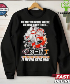 Official Georgia Bulldogs 31 17 Tennessee It Never Gets Old Shirt