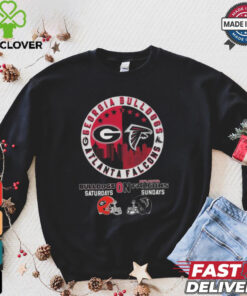 Official Georgia Bulldogs On Saturdays x Atlanta Falcons On Sunday Logo 2024 Shirt