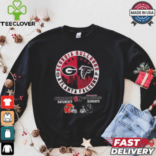 Official Georgia Bulldogs On Saturdays x Atlanta Falcons On Sunday Logo 2024 Shirt