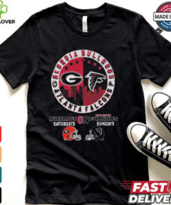 Official Georgia Bulldogs On Saturdays x Atlanta Falcons On Sunday Logo 2024 Shirt
