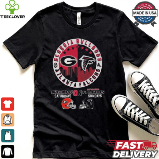 Official Georgia Bulldogs On Saturdays x Atlanta Falcons On Sunday Logo 2024 Shirt
