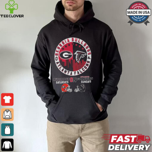 Official Georgia Bulldogs On Saturdays x Atlanta Falcons On Sunday Logo 2024 Shirt