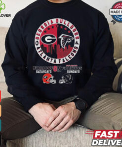 Official Georgia Bulldogs On Saturdays x Atlanta Falcons On Sunday Logo 2024 Shirt