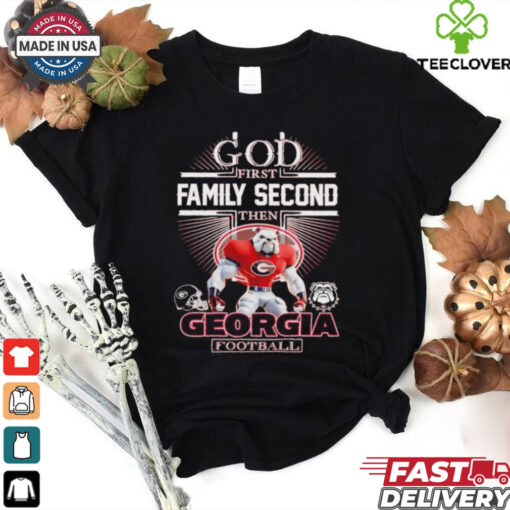 Official Georgia Bulldogs god first family second then Georgia football mascot shirt