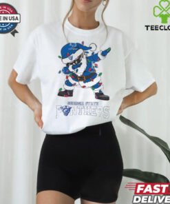 Official Georgia State Panthers Dabbing Santa Claus Ugly Christmas Light shirt