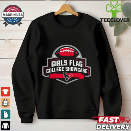 Official Girls Flag College Showcase NFL Football Houston Texans Feb 2 2025 Logo t shirt
