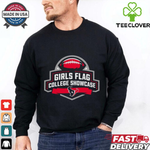 Official Girls Flag College Showcase NFL Football Houston Texans Feb 2 2025 Logo t shirt