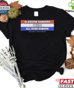 Official Glasgow Rangers 1872 All Over Europe T shirt