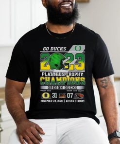 Official Go Ducks 2023 Platypus Trophy Champions Oregon Ducks 31 – 07 Oregon State Beavers November 24, 2023 Autzen Stadium T Shirt