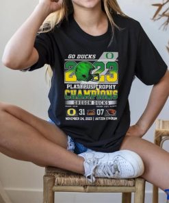 Official Go Ducks 2023 Platypus Trophy Champions Oregon Ducks 31 – 07 Oregon State Beavers November 24, 2023 Autzen Stadium T Shirt