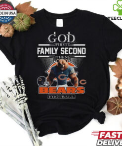 Official God First, Family Second, Then Bears Football For Fans T-shirt featuring a powerful design that blends faith, family values, and pride for the Chicago Bears. Show your devotion to both your beliefs and your team with this unique, fan-centered apparel.