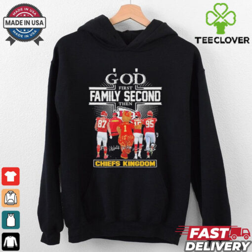 Official God First Family Second Then Chiefs Kingdom Kelce Mahomes Kc Wolf Jones Shirt